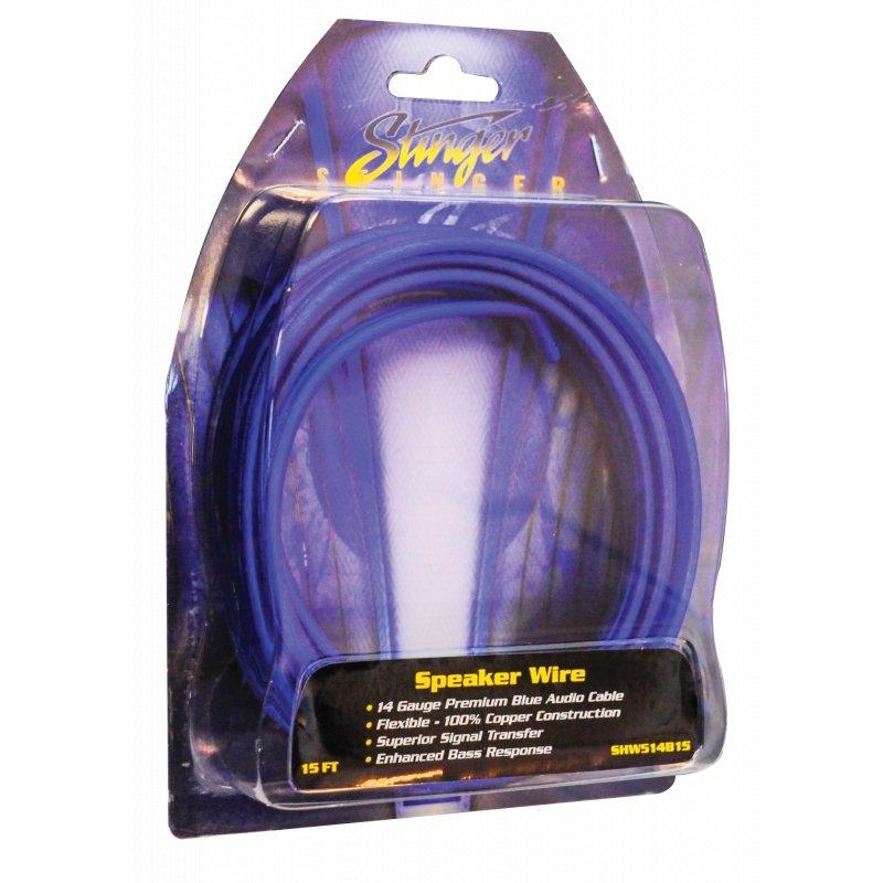 14GA Matte Blue 15ft Speaker Wire