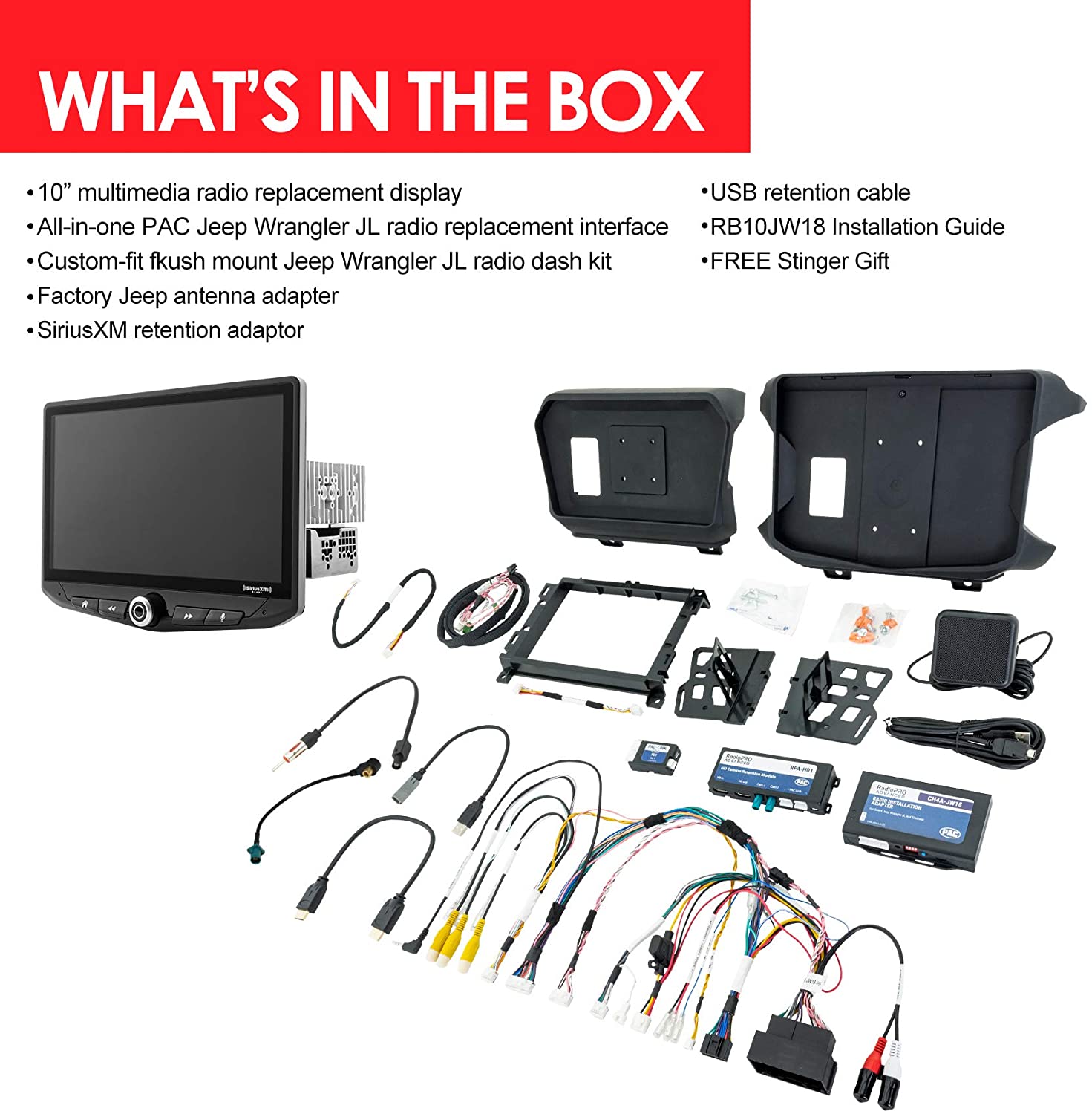HEIGH10 Jeep Wrangler JL/Gladiator JT (2018-2023) 10" Radio Fully Integrated Kit | Displays Vehicle Information and Off-Road Mode