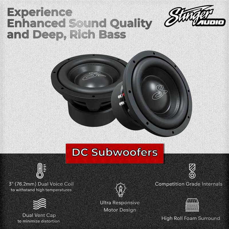 12" 1,000 Watt (RMS) DC2 Series Peak Power Car Subwoofer (1,000 Watts RMS/1,500 Watts Max)
