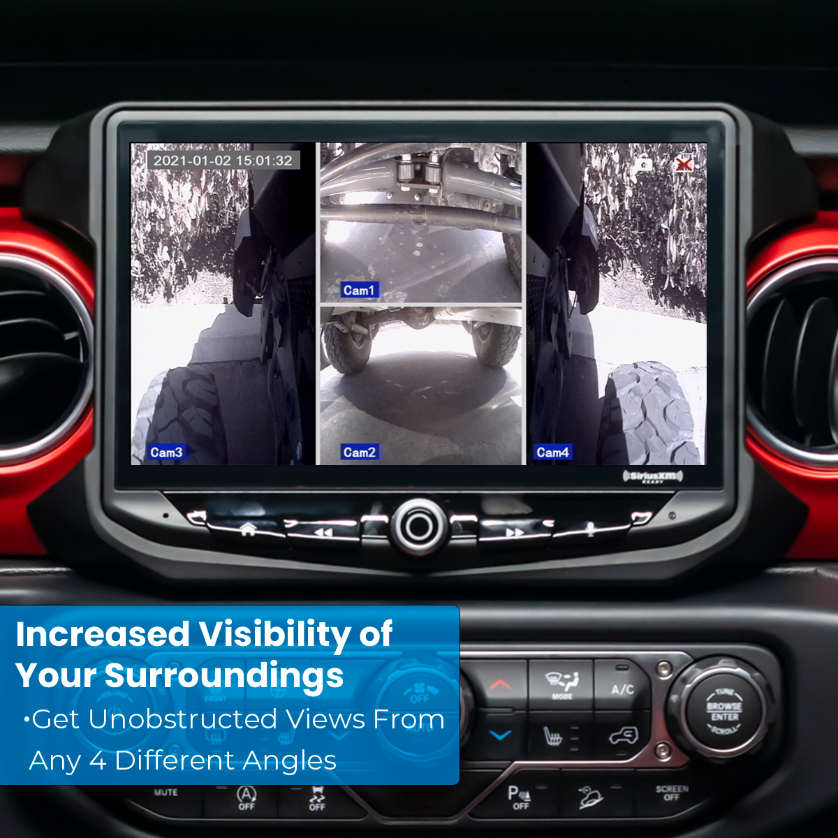 Off-Roading Monitoring Kit with Integrated DVR & Four-Camera System