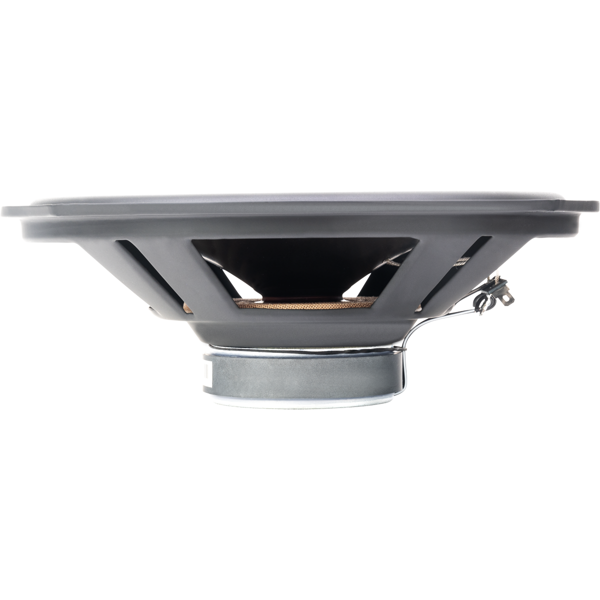 Single Stinger Audio 6x9" 50 Watt (RMS) Coaxial Car Speaker (no grill) facing upwards on a white background