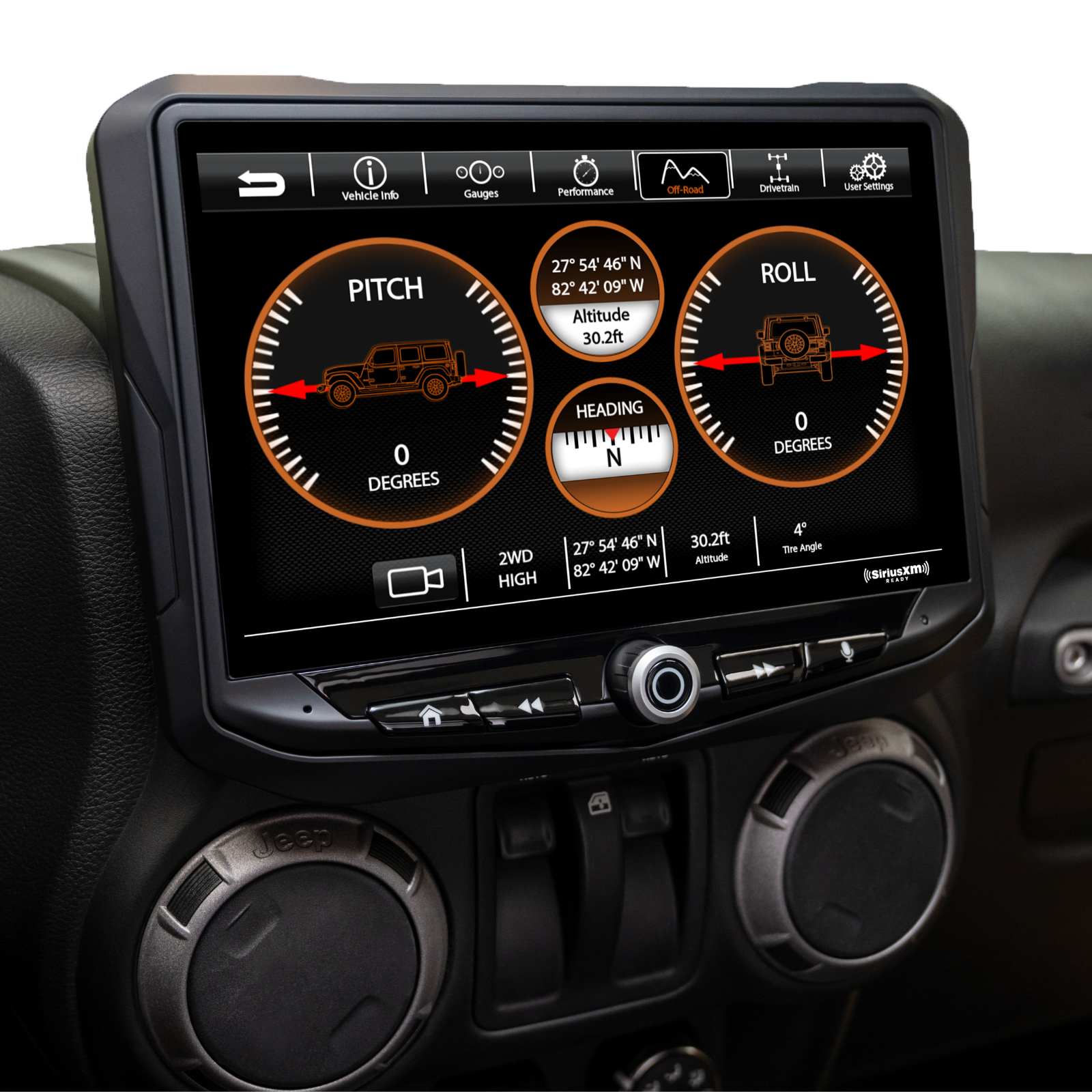 HEIGH10 Jeep Wrangler JK (2011-2018) 10" Radio Fully Integrated Kit | Displays Vehicle Information and Off-Road Mode