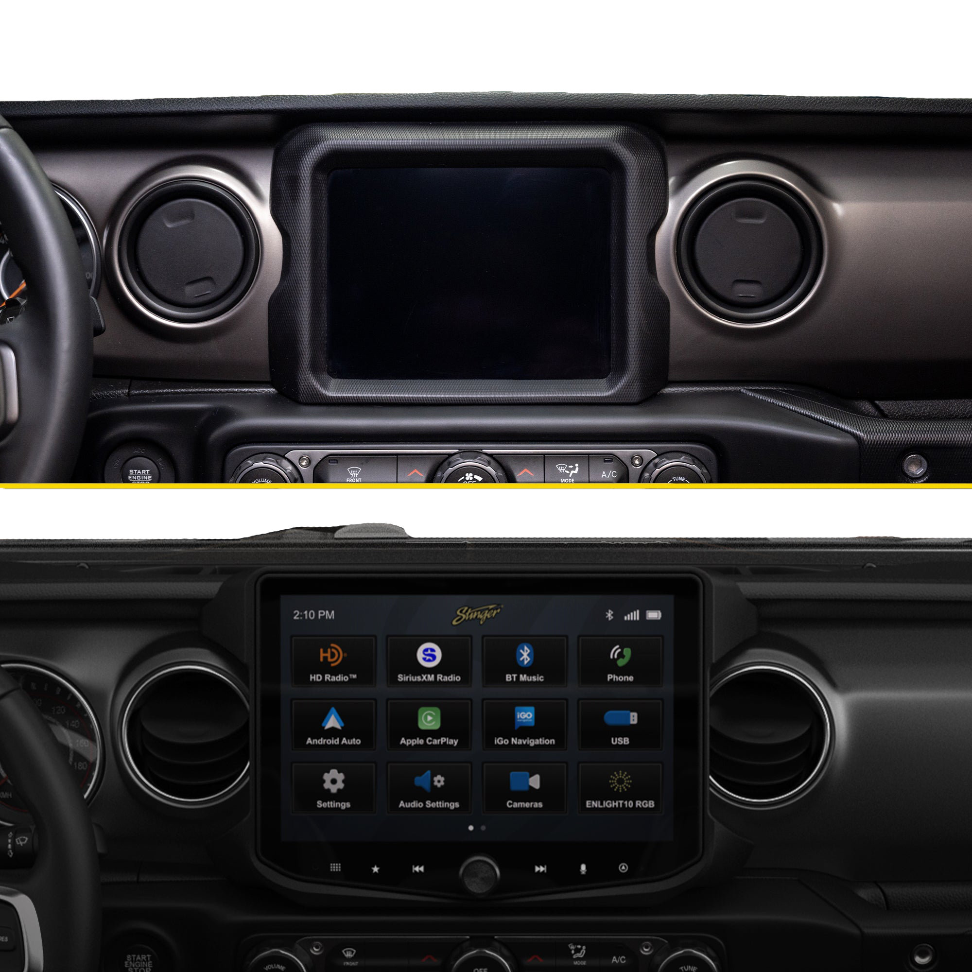 HORIZON10 Jeep Wrangler JL (2018-2023)/Gladiator JT (2020-2023) 10" Radio Fully Integrated Kit | Displays Vehicle Information and Off-Road Mode