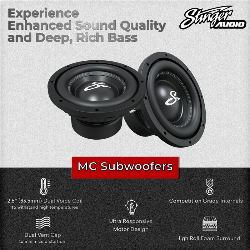 12" 700 Watt (RMS) MC1 Series Peak Power Car Subwoofer (700 Watts RMS/1,200 Watts Max)