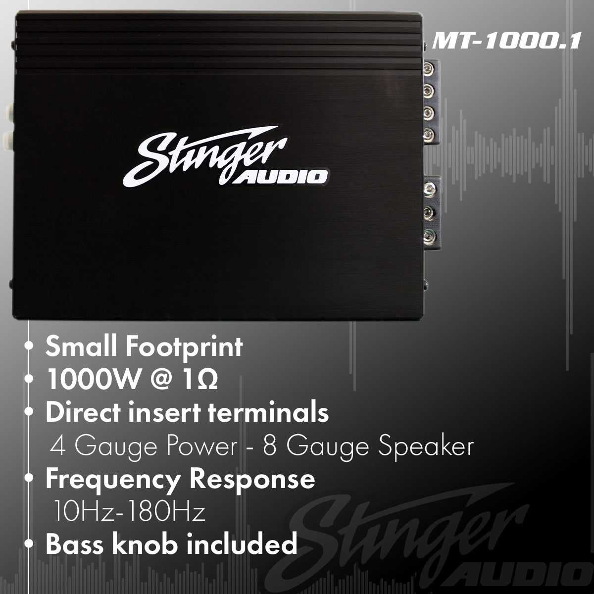 Stinger Audio MT-1000.1 1,000 Watt (RMS) Class D Monoblock Car Audio Amplifier