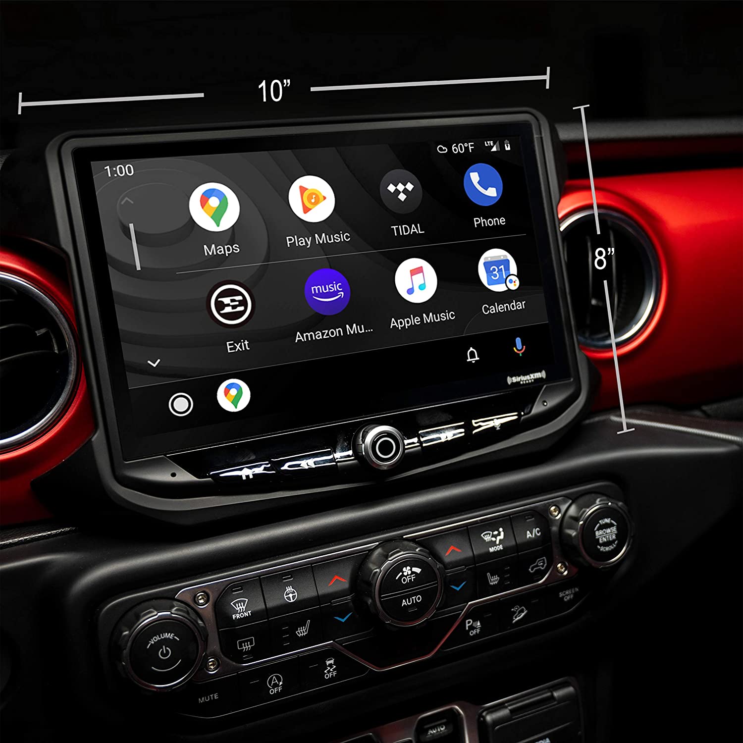 Jeep JL Stinger HEIGH10 Radio Display Size