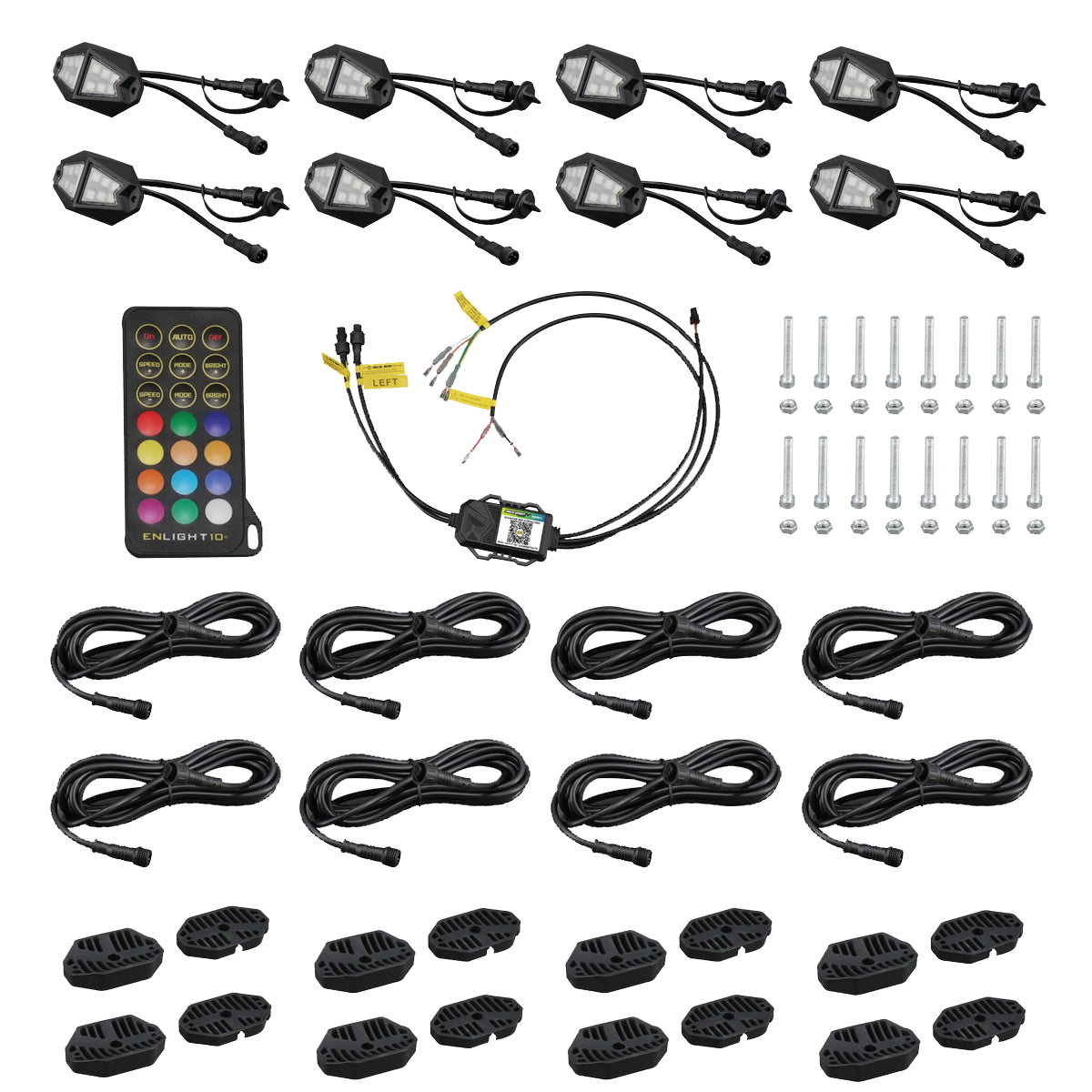 COLORTRAIL 8-Pod RGBW Chasing Rock Lights w/Daisy Chain