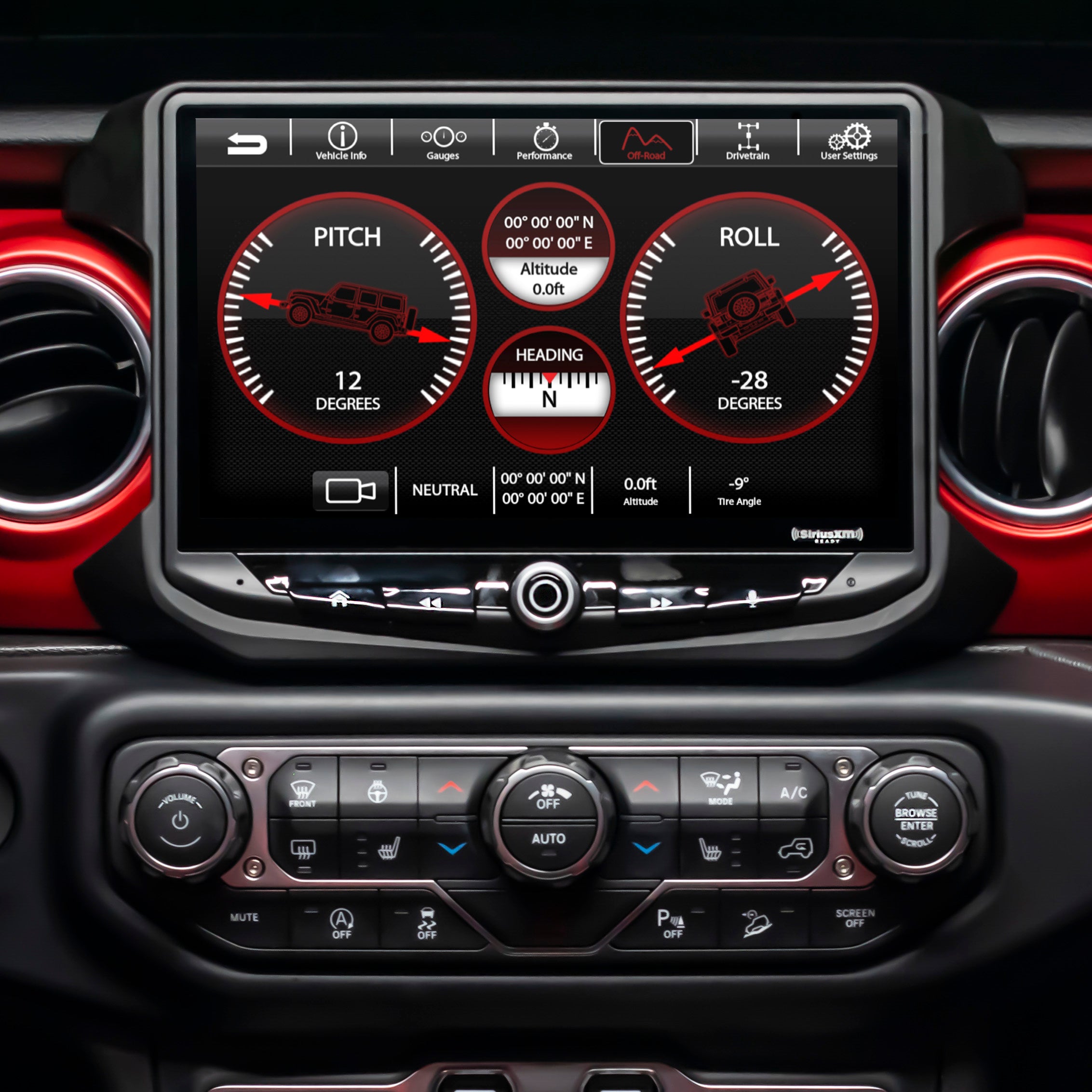 Jeep JL Stinger HEIGH10 Radio Pitch and Roll Display