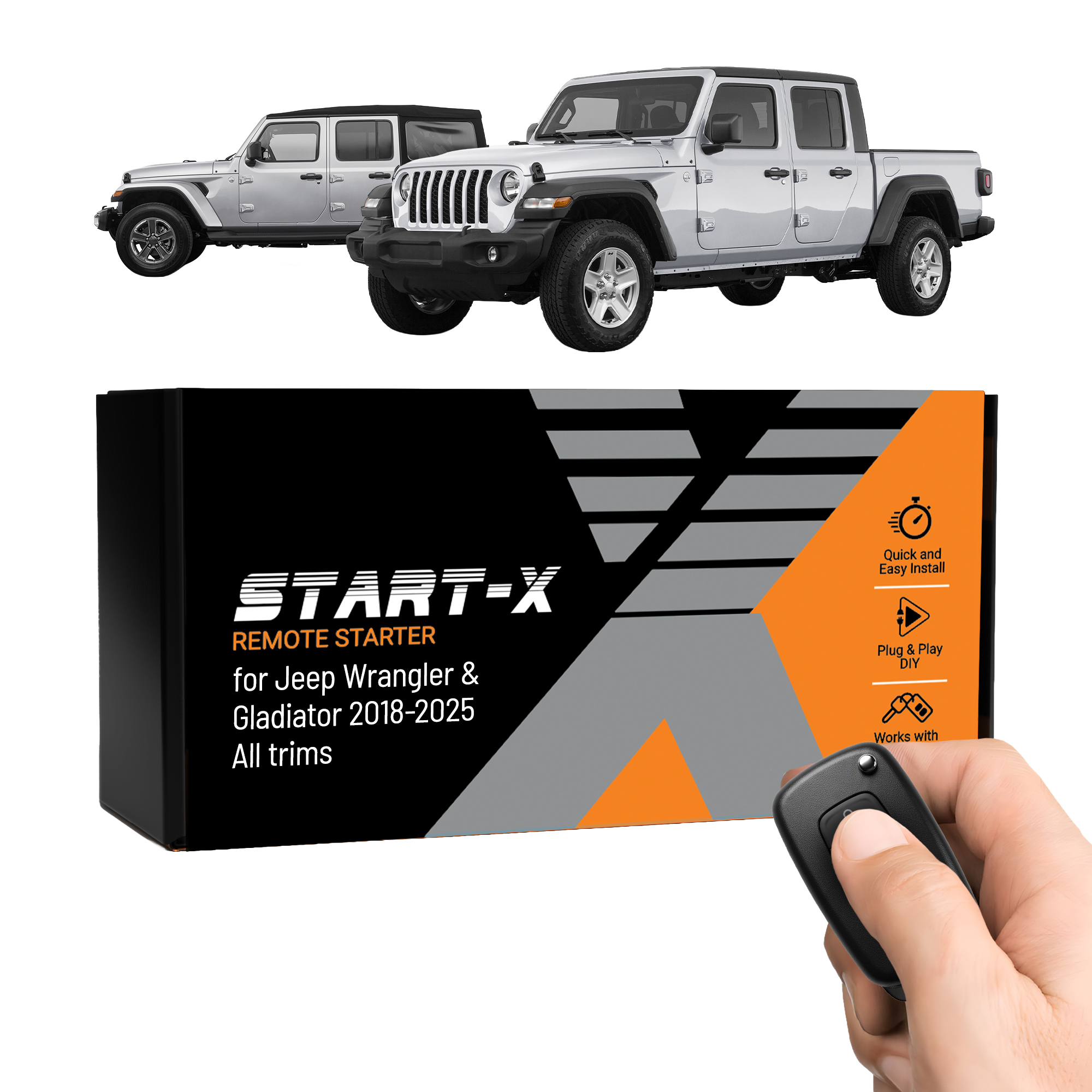Start-X Plug N Play Remote Starter Kit for Jeep Wrangler & Gladiator (2018-2025) / Push to Start