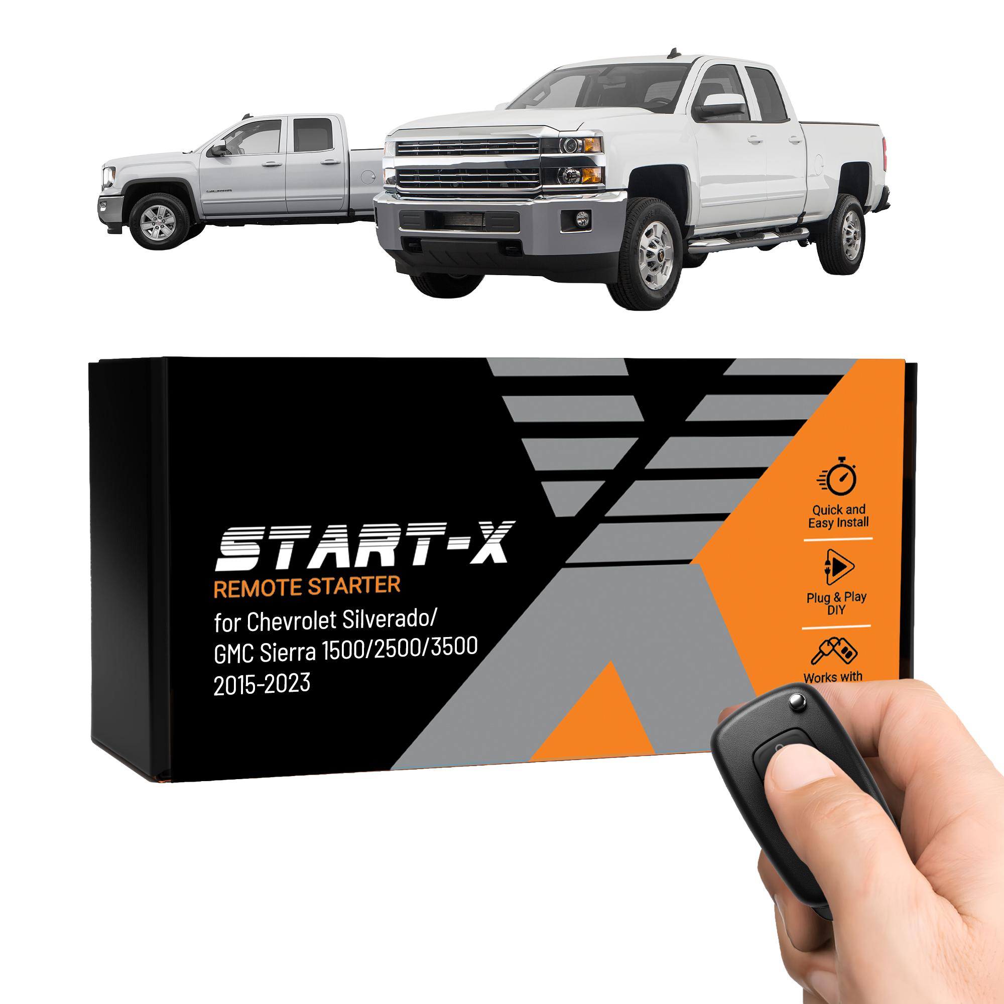 Start-X Plug N Play Remote Starter Kit for Chevy Silverado & GMC Sierra 1500/2500/3500 (2015-2023) / Key Start