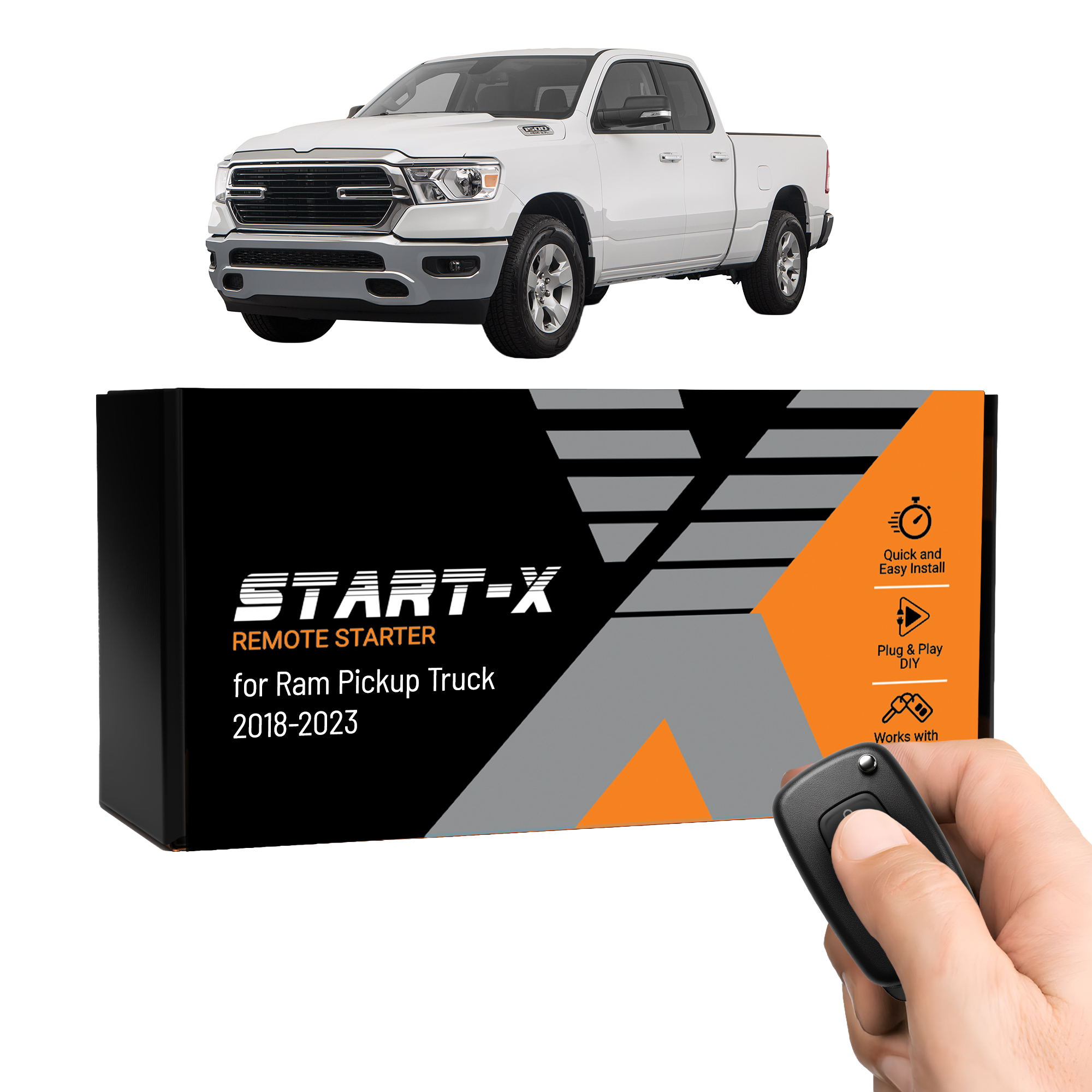 Start-X Plug N Play Remote Starter Kit for RAM Pickup Truck 1500/2500/3500 (2018-2023) / Key Start