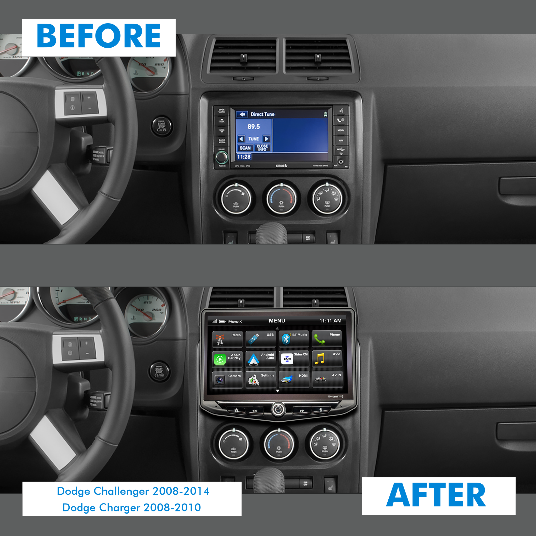 HEIGH10 Dodge Challenger (2008-2014)/Charger (2008-2010) 10" Radio Kit