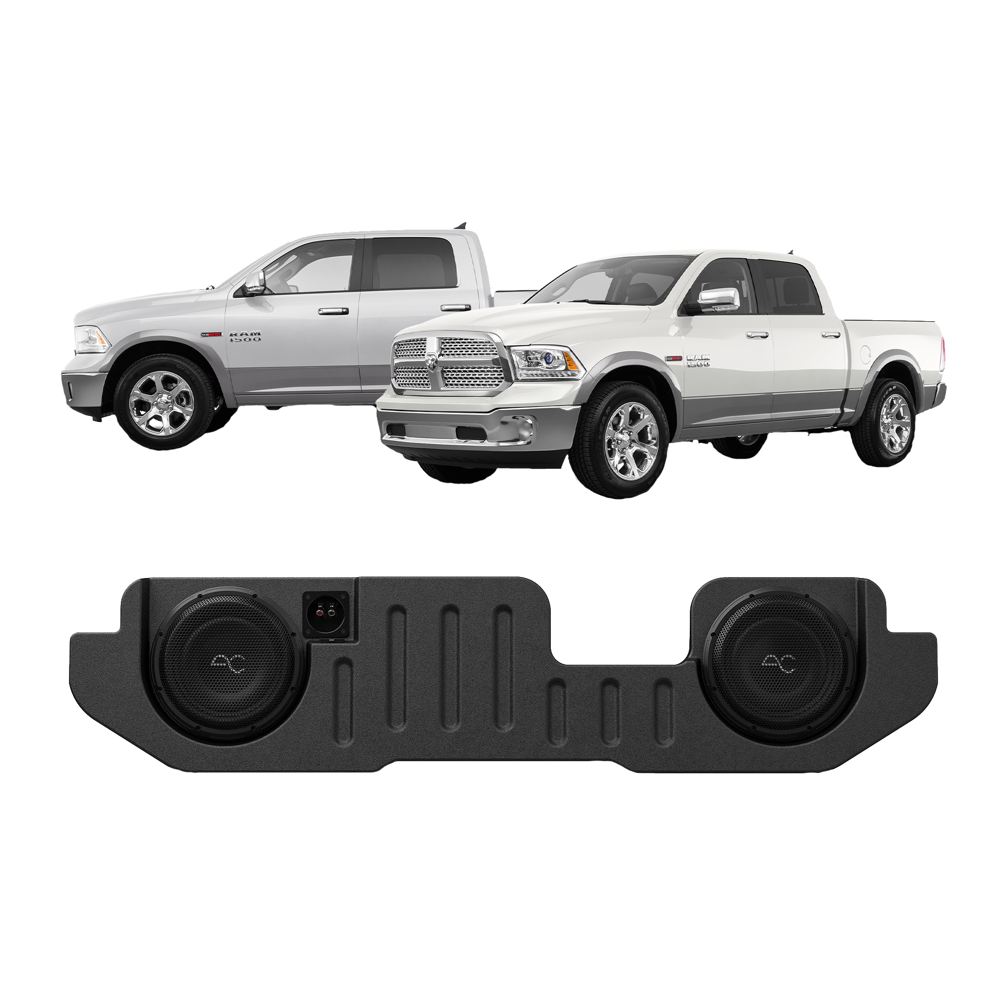 RAM Truck (2002-2025) Under Seat Dual 10" Sealed Loaded Subwoofer Box Enclosure by AudioControl