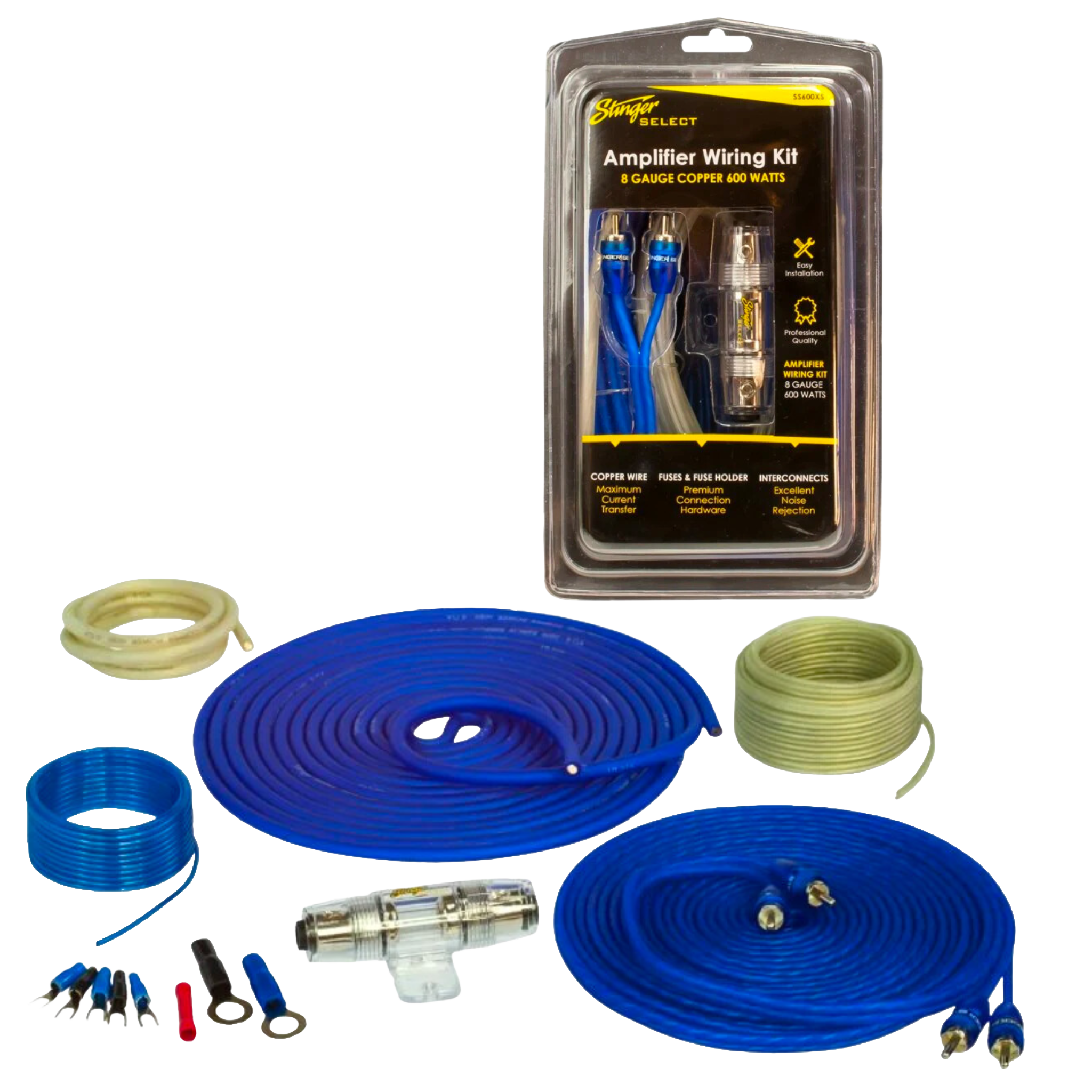 8GA 600 Watt Complete Amplifier Copper Wiring Kit — Stinger