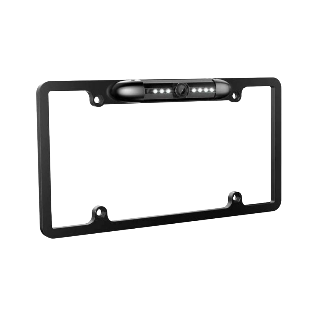 VISION Full-Frame License Plate Backup Camera with Built-in LED Lights (Black) | VSL300L