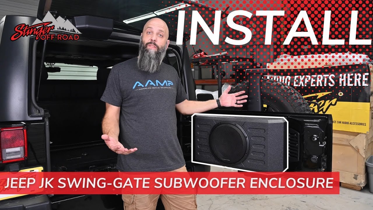 Jeep Wrangler JK/JL 12" Swing Gate-Mounted 400 Watt (RMS) Loaded Sealed Subwoofer Enclosure