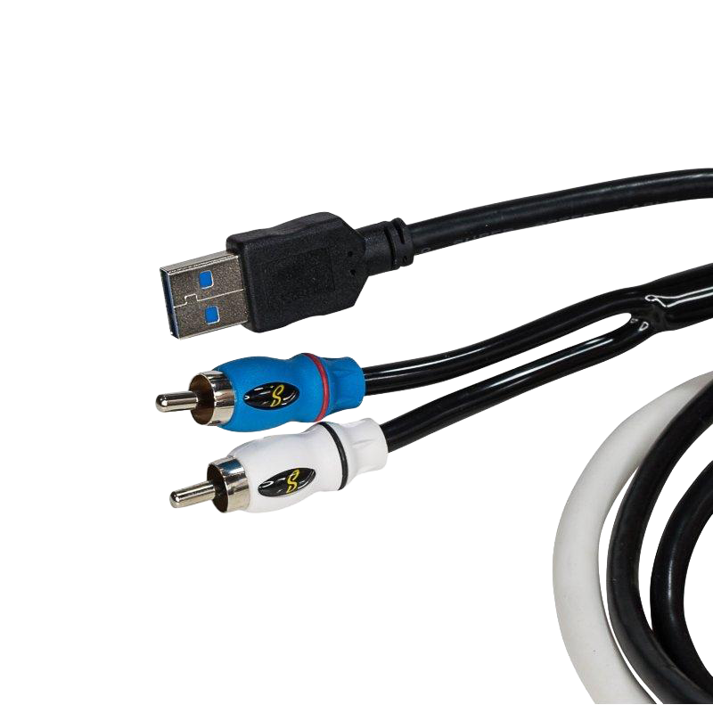Stinger Marine-Grade 3.5mm Audio Input to Male RCA & USB 3.0