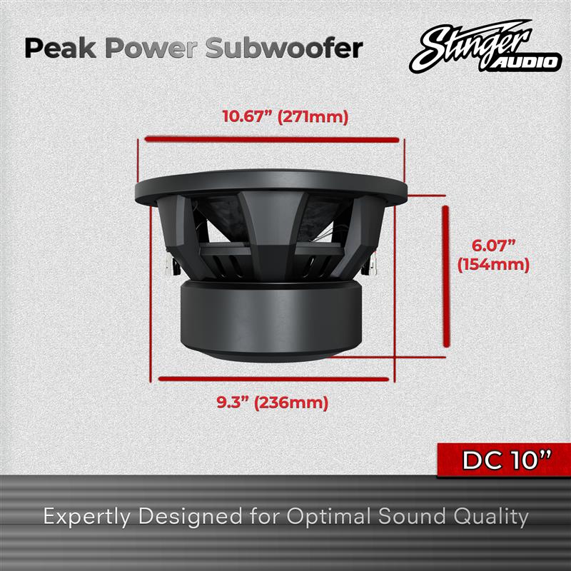 10" 1,000 Watt (RMS) DC2 Series Peak Power Car Subwoofer (1,000 Watts RMS/1,500 Watts Max)