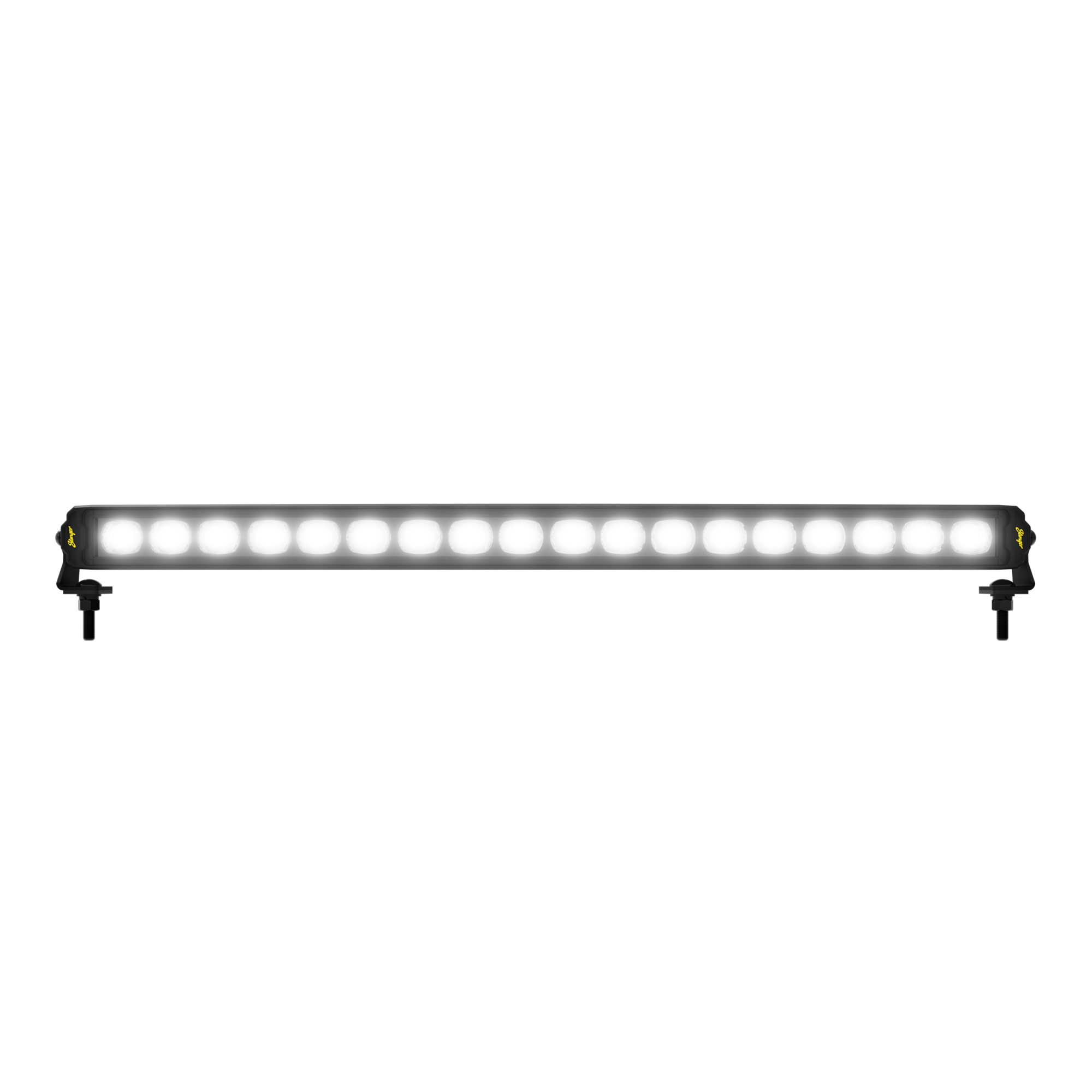 Stinger LED light bar with twenty circular lamps and mounting brackets