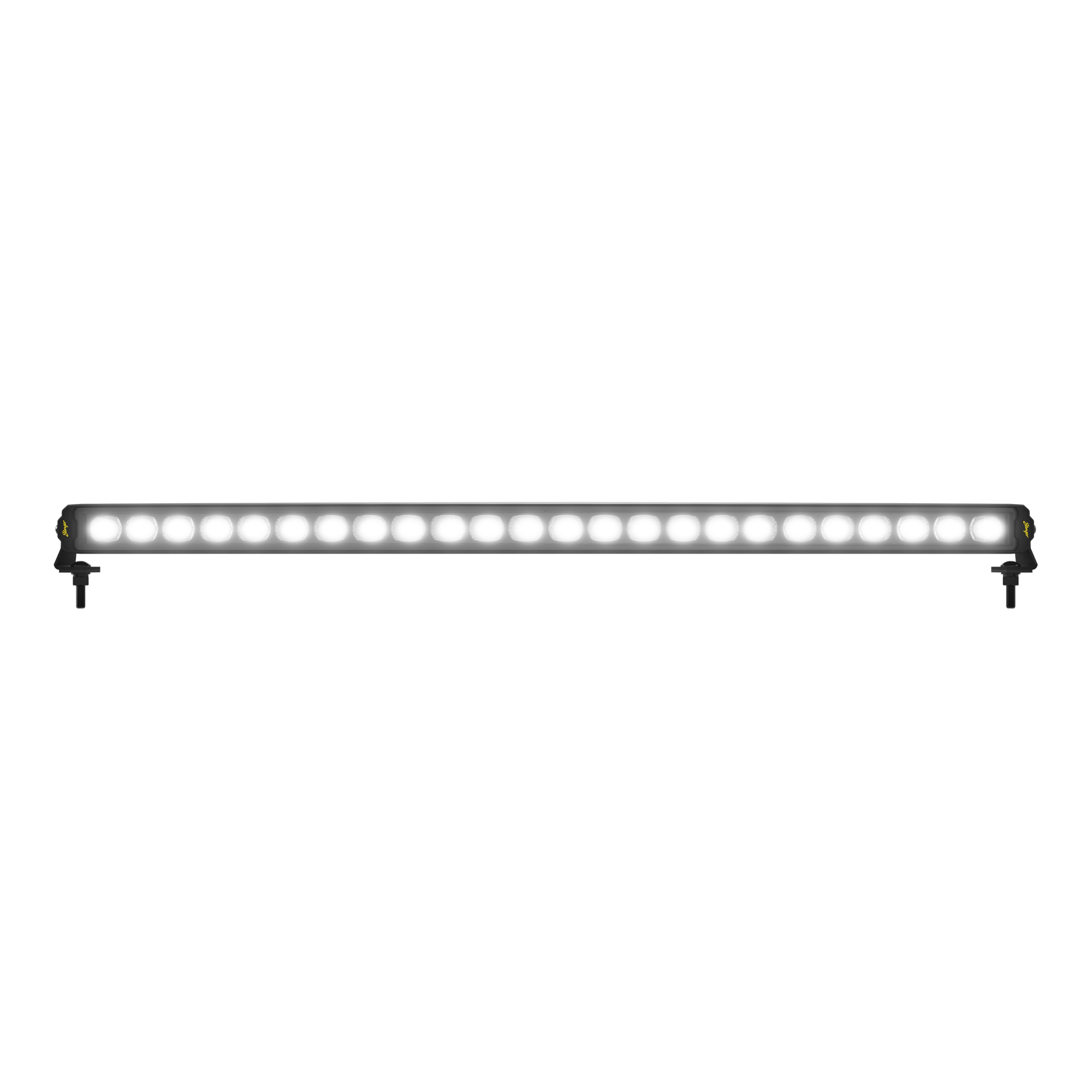 Long LED light bar with mounting brackets on each end