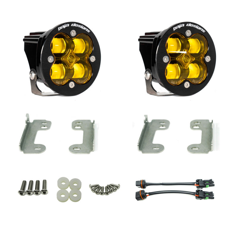 Baja Designs Jeep Wrangler JL (2018+)/Gladiator JT (2020+) Pocket Fog Light Kit Squadron-R (Amber/OE Sahara Bumper)