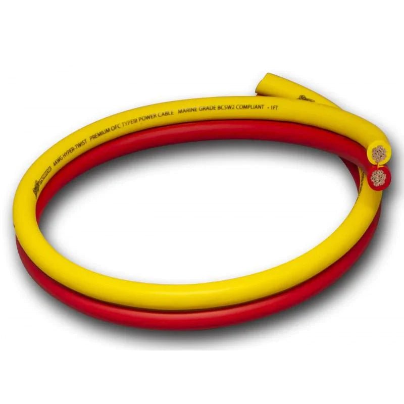 4GA Marine Compliant Wiring Kit with Dual Siamese Power/Ground Wire (7 Meter)