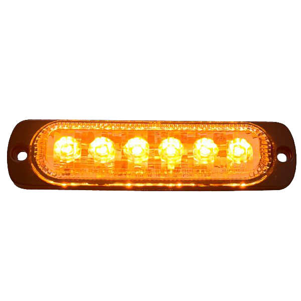 6-LED Ultra Slim Flush Mount 19-Flash Pattern Marker Strobe Light (Amber) by Race Sport Lighting