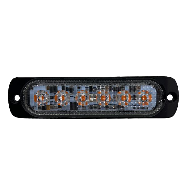 6-LED Ultra Slim Flush Mount 19-Flash Pattern Marker Strobe Light (Amber) by Race Sport Lighting