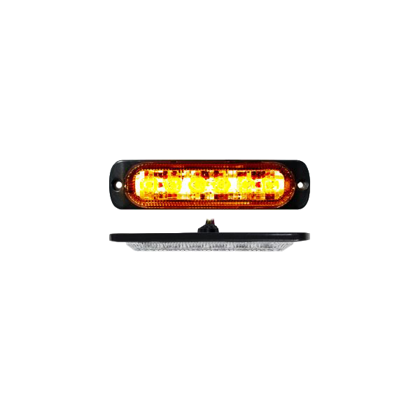 6-LED Ultra Slim Flush Mount 19-Flash Pattern Marker Strobe Light (Amber) by Race Sport Lighting