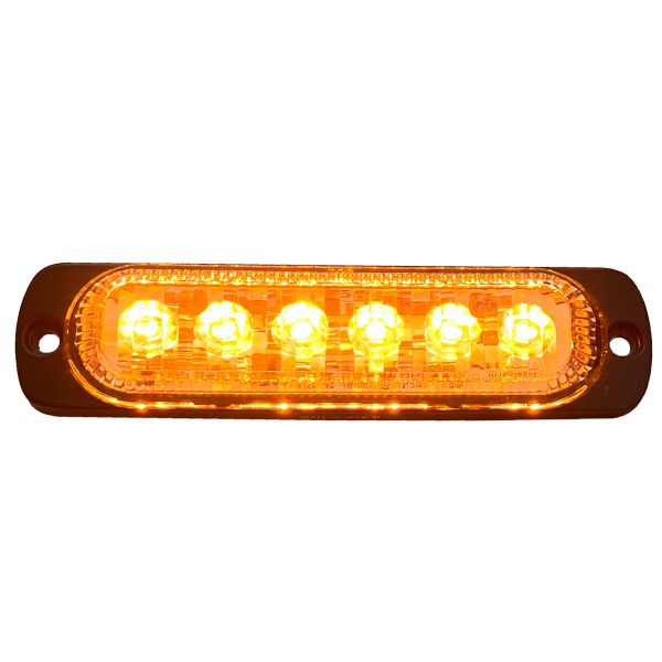6 - LED Ultra Slim Flush Mount 19 - Flash Pattern Marker Strobe Light (Amber) by Race Sport Lighting