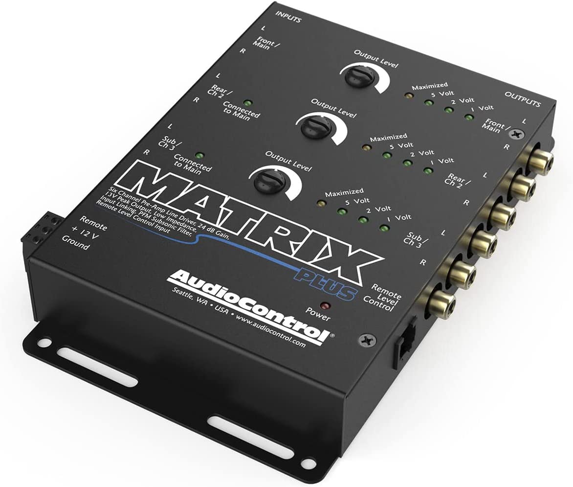 AudioControl Matrix Plus Black 6-Channel Line Driver with Remote Level Control Input