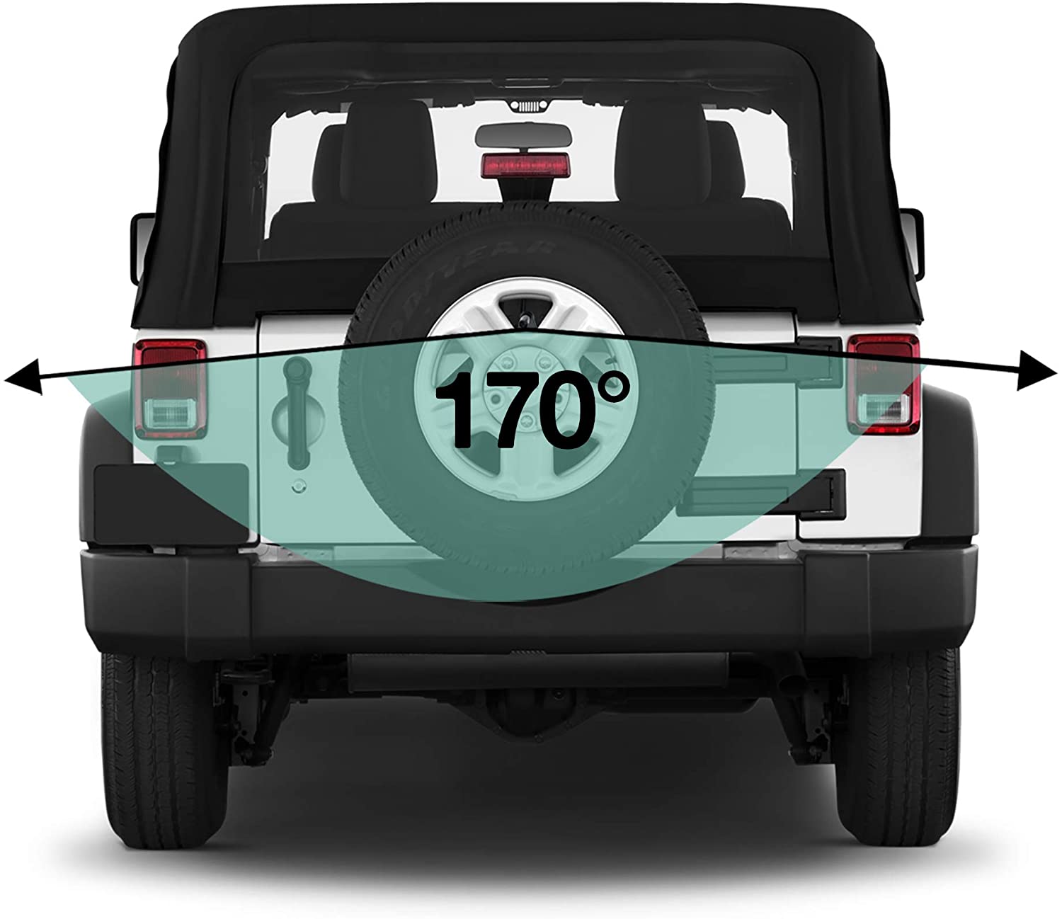 Jeep Wrangler JK (2007-2018) AHD/CVBS Spare Tire Backup Camera for Aftermarket Radios