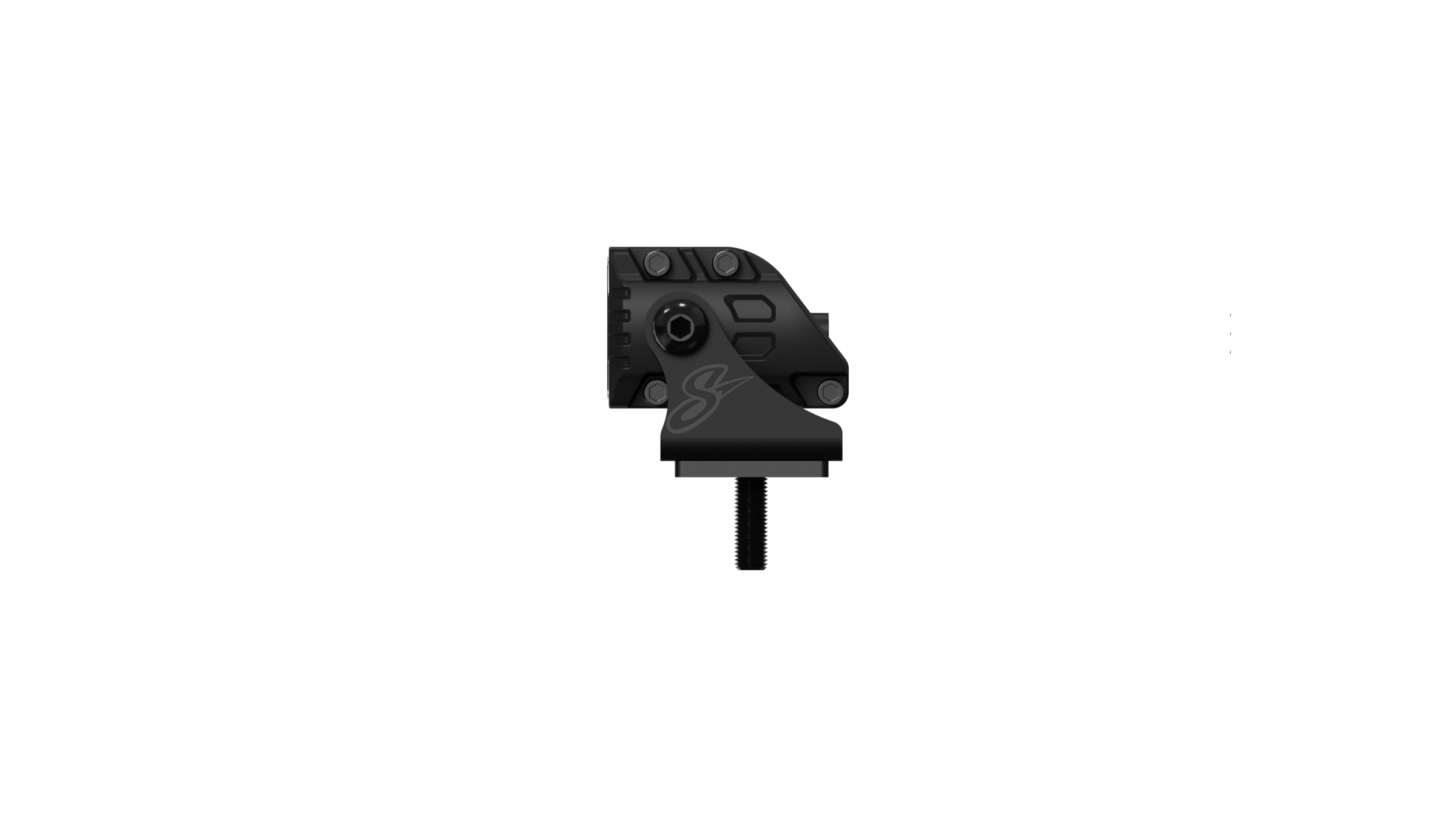 Black LED pod light with mounting bracket and bolt