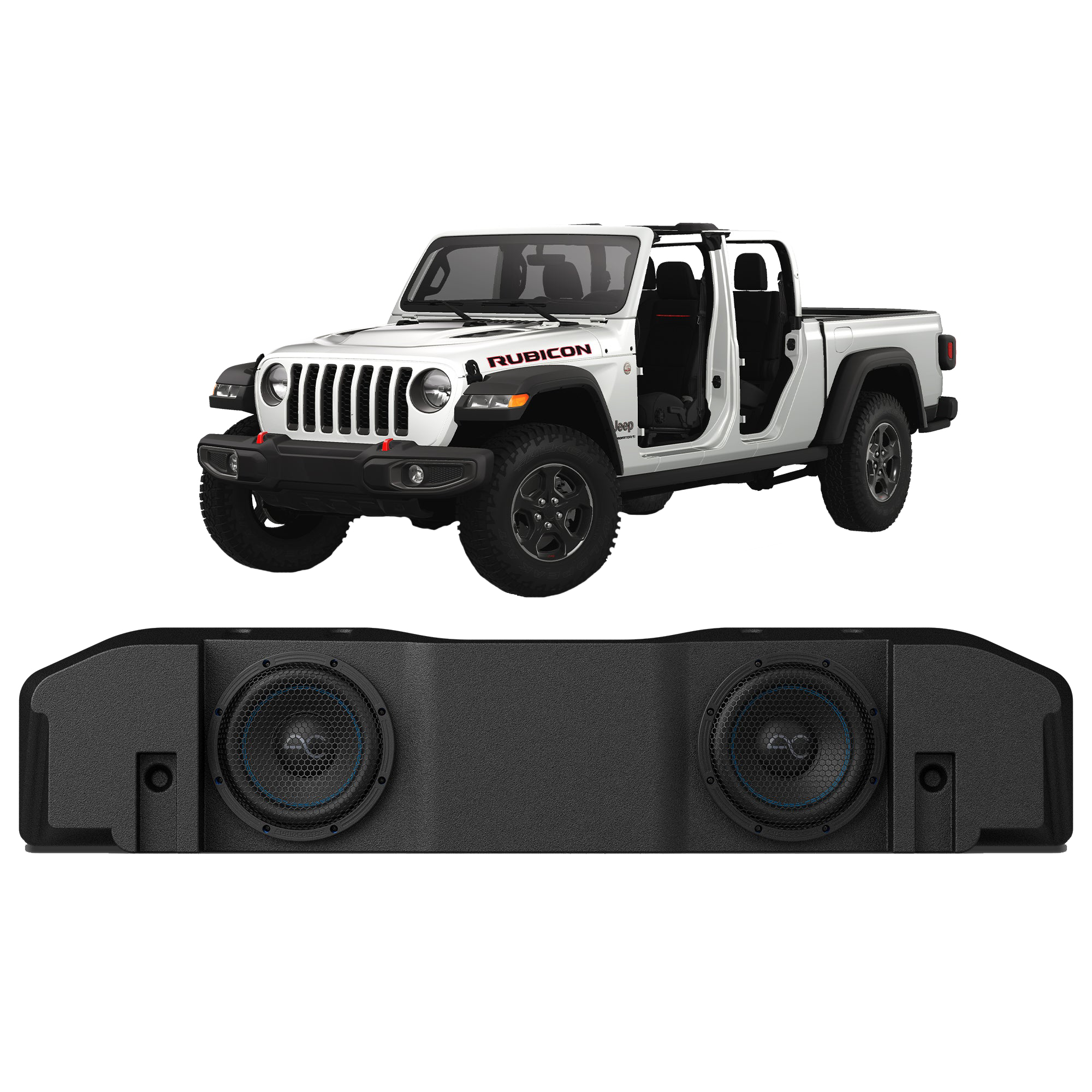 AudioControl Jeep Gladiator JT (2020-2024) Under Seat Dual 8" Ported Loaded Subwoofer Enclosure (700 Watt RMS/1,000 Watt Max)