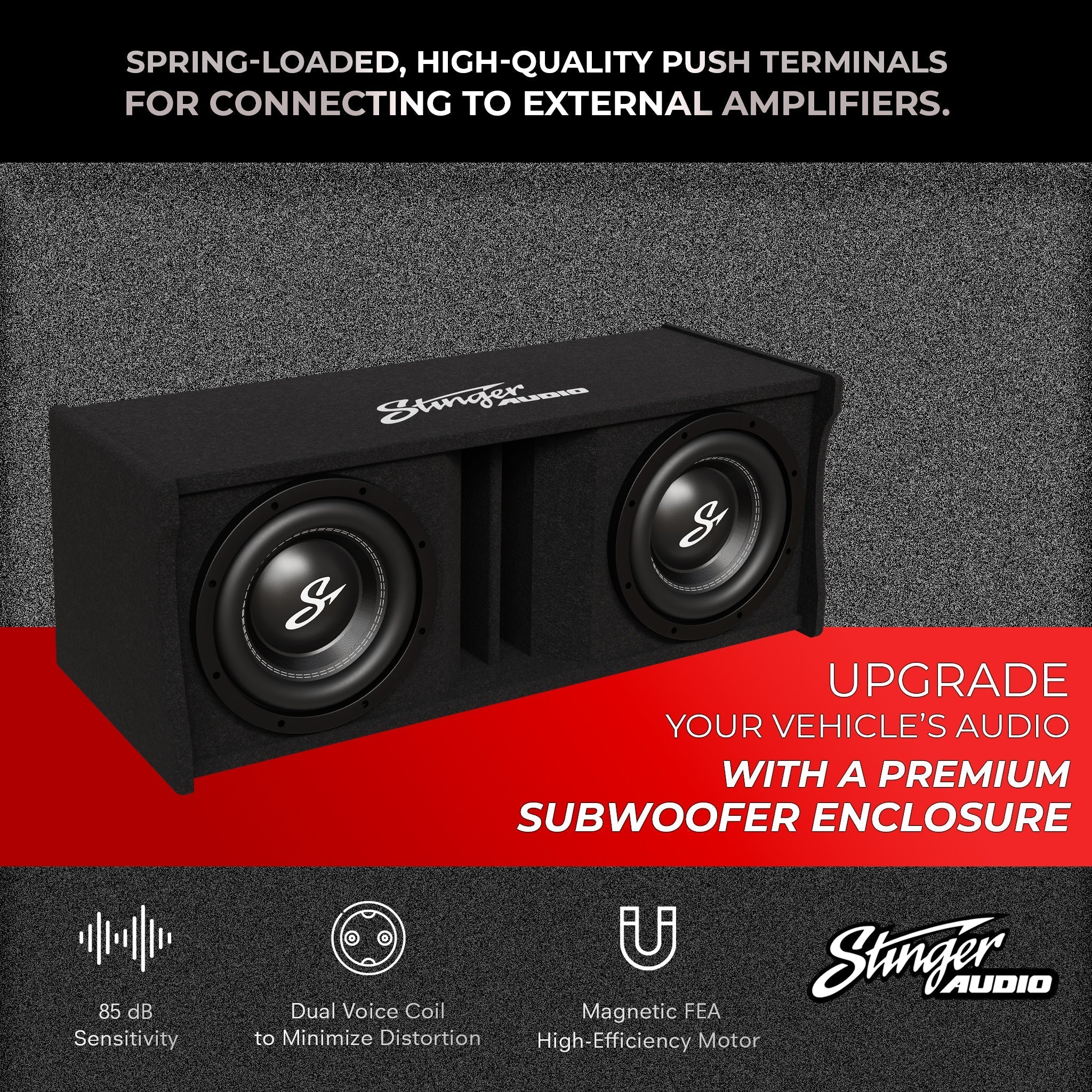 Dual 12" 1,400 Watt (RMS) Loaded Ported Subwoofer Box Enclosure (1,400 Watts RMS/2,400 Watts Max)