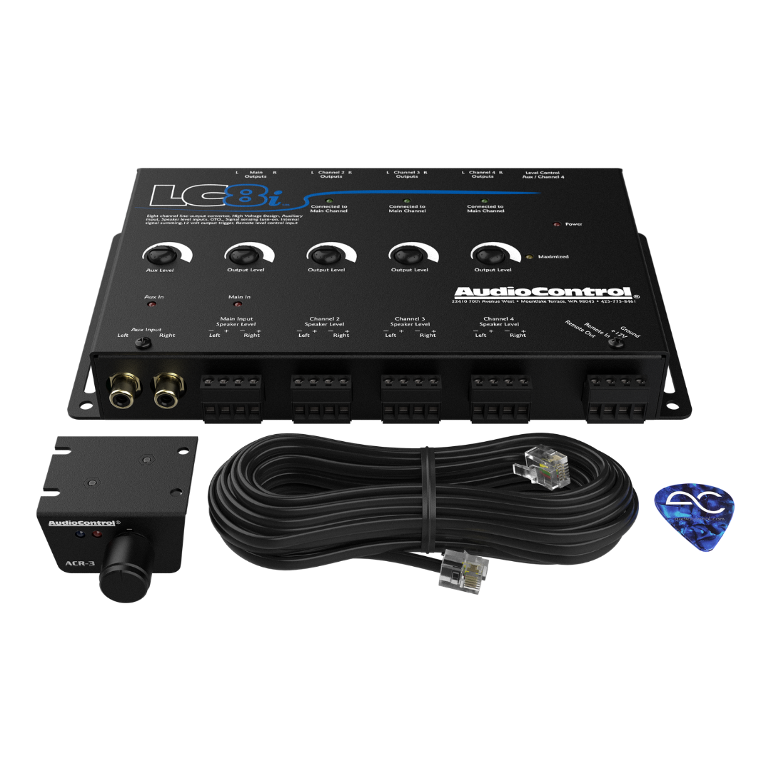 AudioControl LC8i Black 8-Channel Line Output Converter with Auxiliary Input