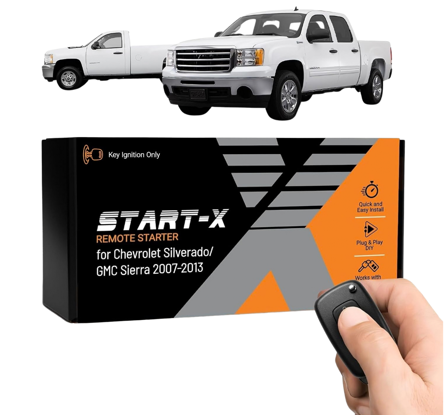 Start-X Plug & Play Remote Starter Kit for Chevy Silverado & GMC Sierra (2007-2013) | Key Blade Ignition