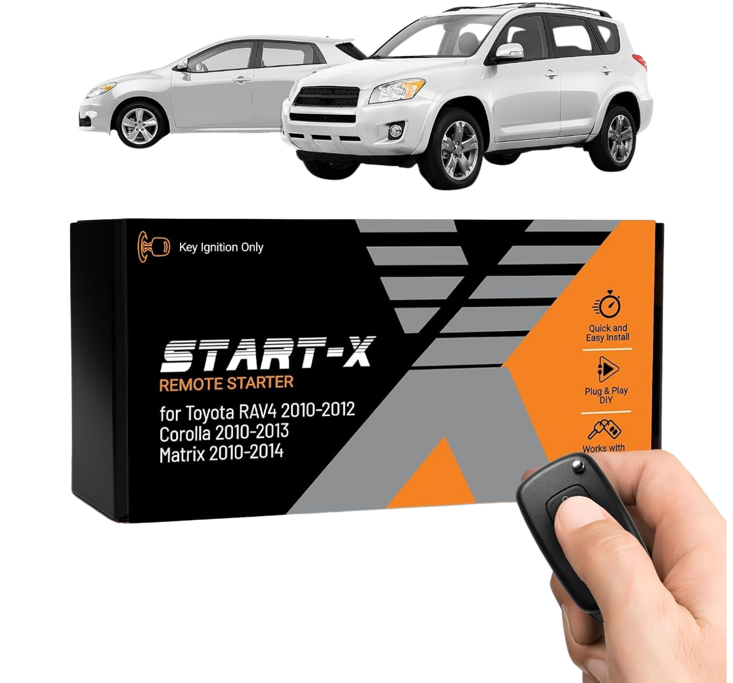 Start-X Plug & Play Remote Starter Kit for Toyota RAV4, Corolla & Matrix (2010-2014) | Key Blade Ignition