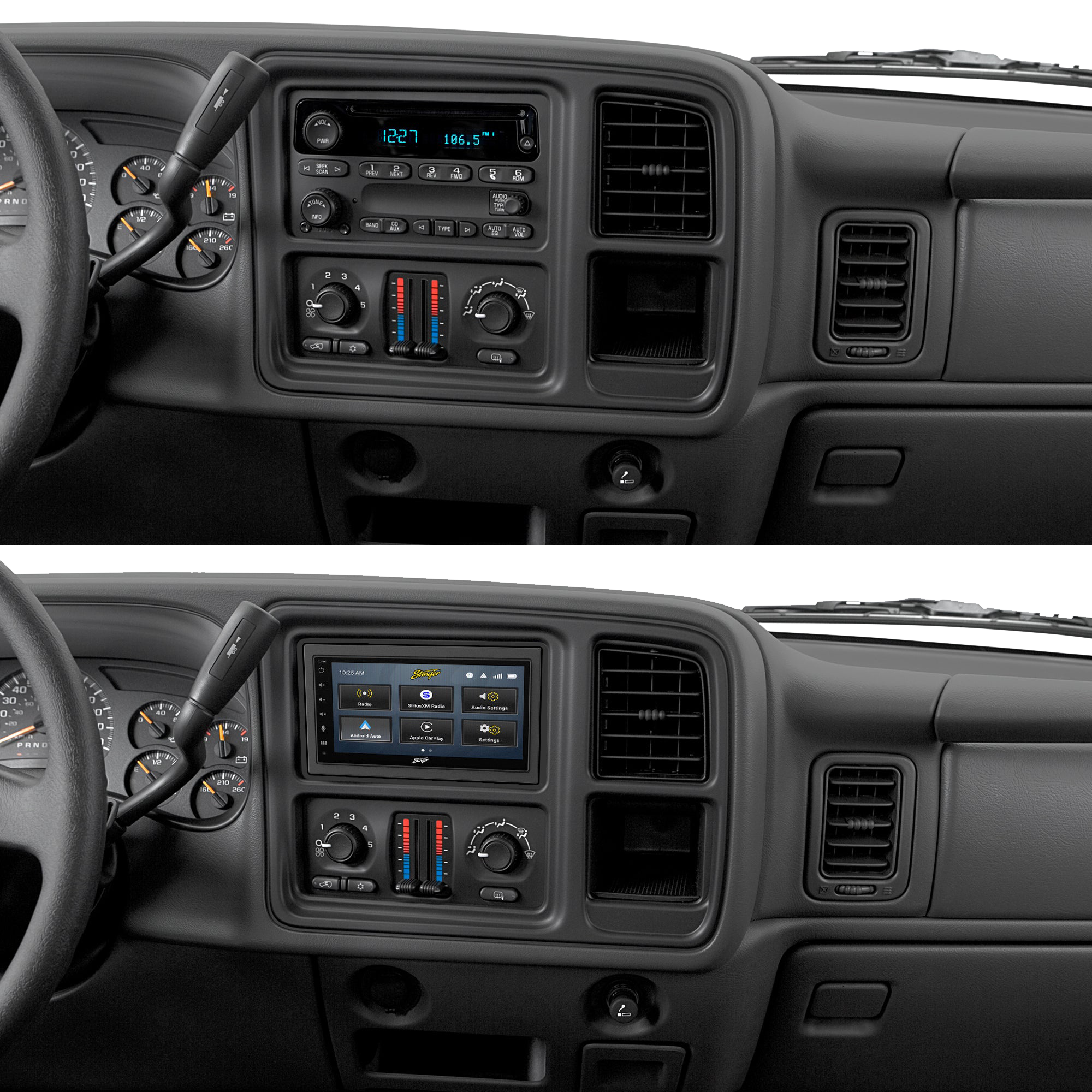 Chevy Silverado/GMC Sierra (2003-2007) Stinger 6.8" Double DIN Radio Kit | Plug-&-Play