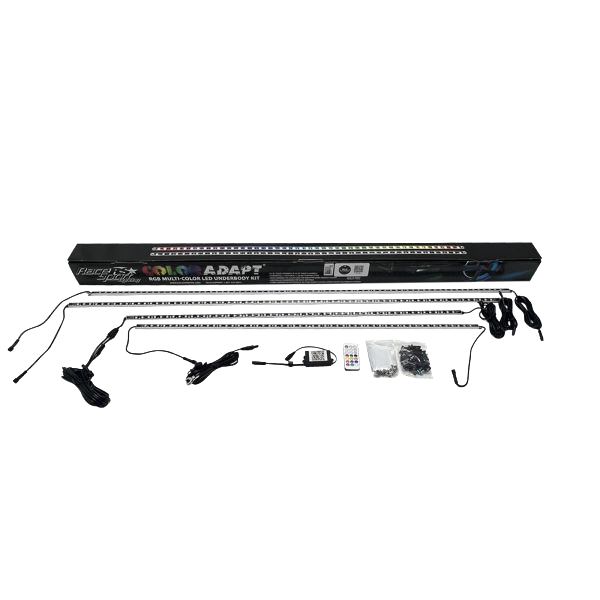 ColorSMART Chasing Pattern RGB LED Aluminum Solid Underbody Kit with Key Card RGB Remote and Bluetooth App by Race Sport Lighting