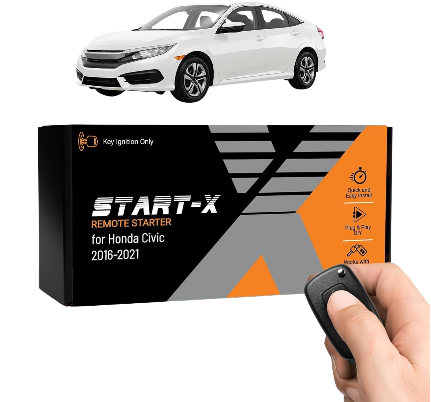 Start-X Plug & Play Remote Starter Kit for Honda Civic (2016-2021) | Key Blade Ignition