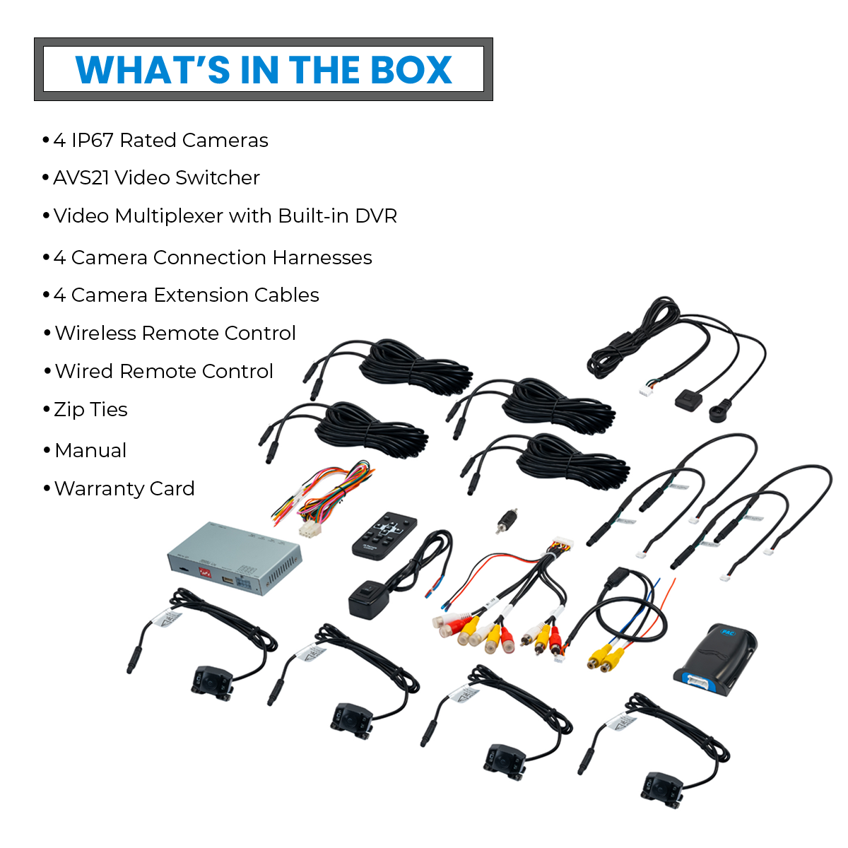 Off-Roading Monitoring Kit with Integrated DVR & Four-Camera System