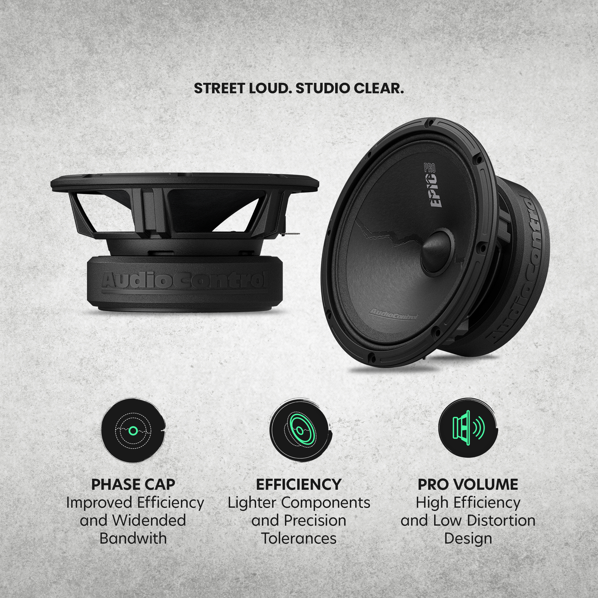 AudioControl EPIC PRO Series 6.5" Midrange Speakers, 200W RMS/300W Max (Pair)
