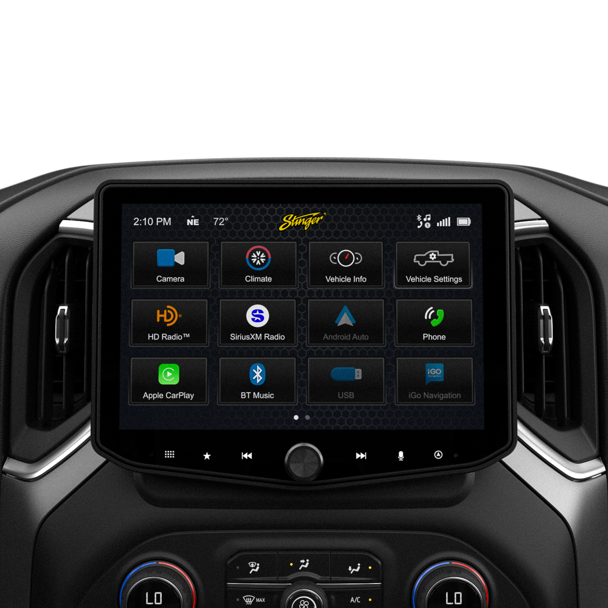 Stinger vehicle infotainment touchscreen display