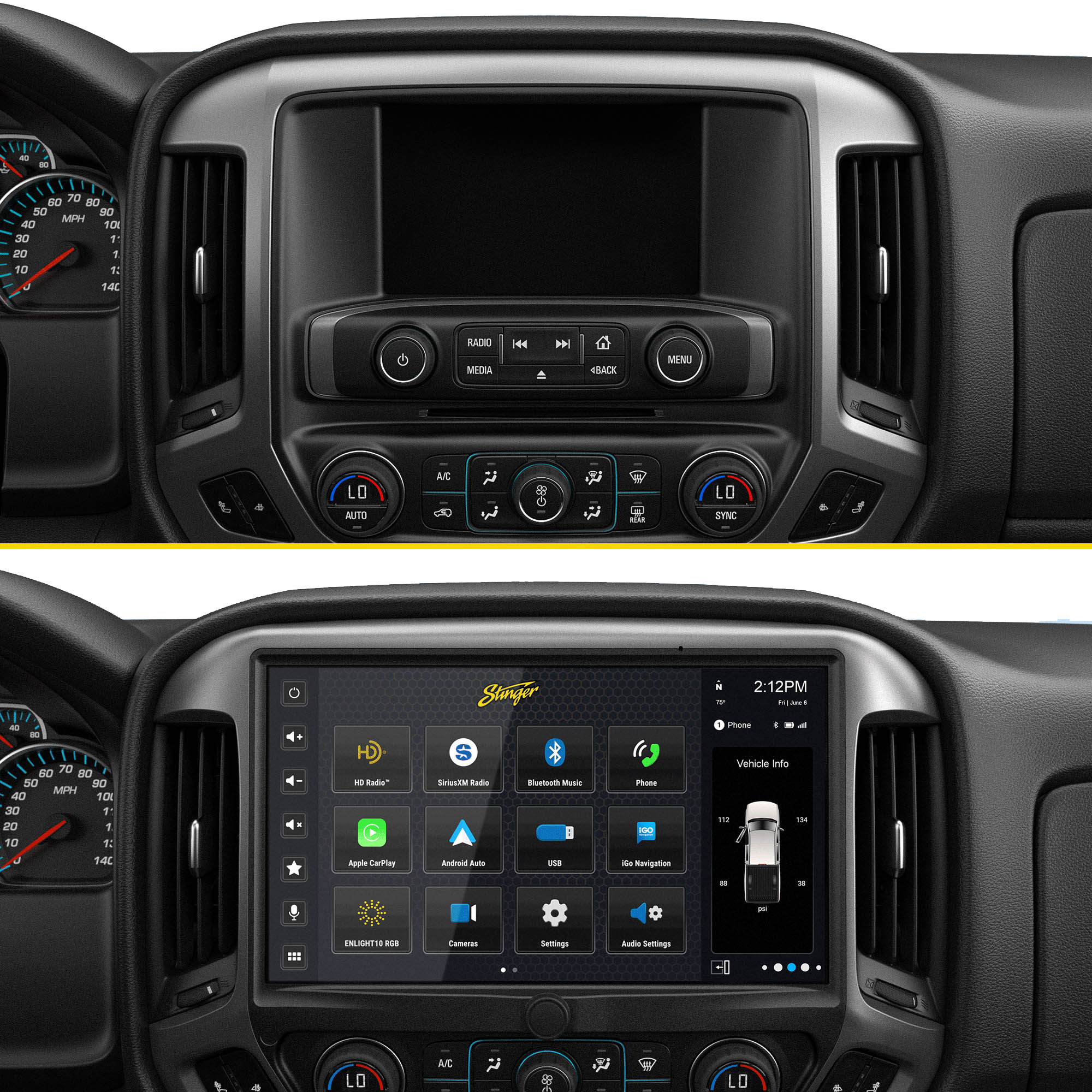 HORIZON12 Chevy Silverado/GMC Sierra (2014-2018) 12.8" Radio Plug-&-Play Kit