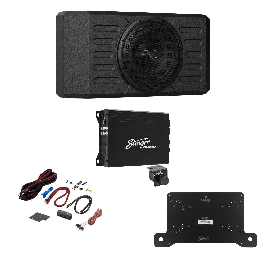 AudioControl Jeep Wrangler JL Unlimited 12" 400 Watt (RMS) Swing Gate Loaded Subwoofer Enclosure with Amplifier & Complete Wiring Kit