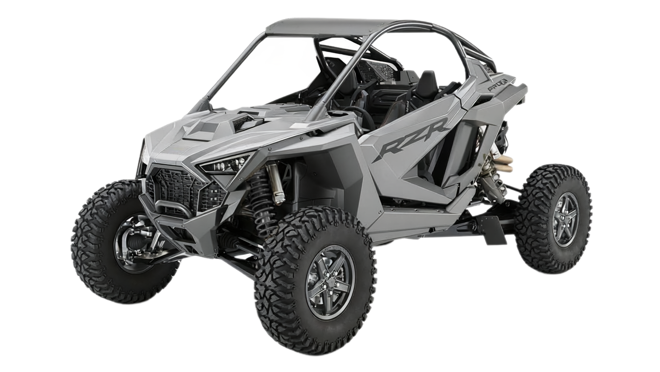 Gray off-road vehicle on a white background