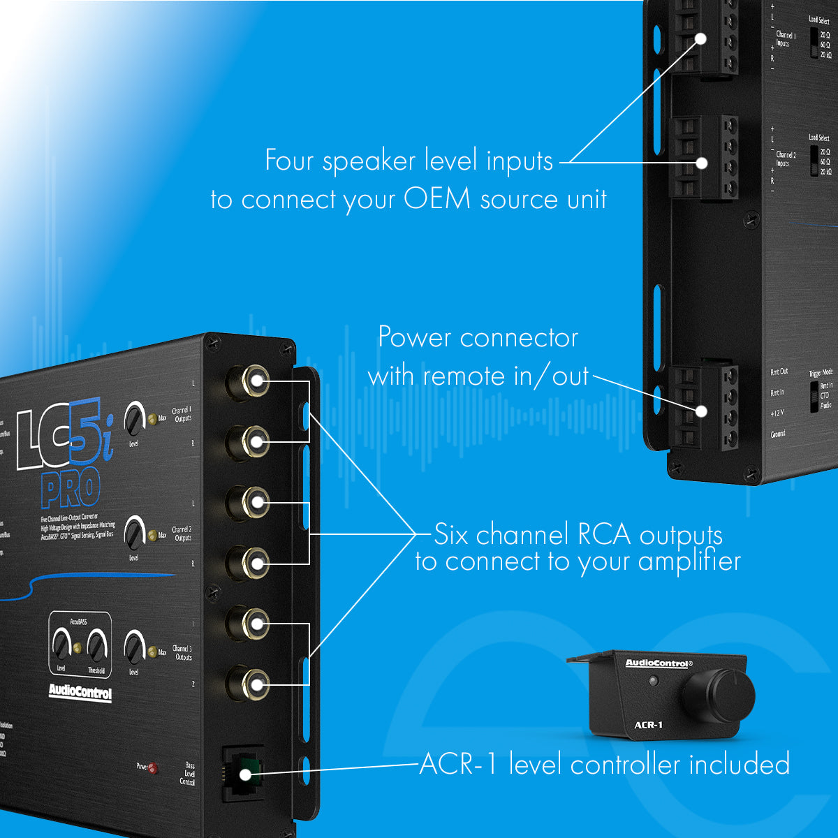 AudioControl LC5i PRO 5-Channel Line Output Converter with AccuBass