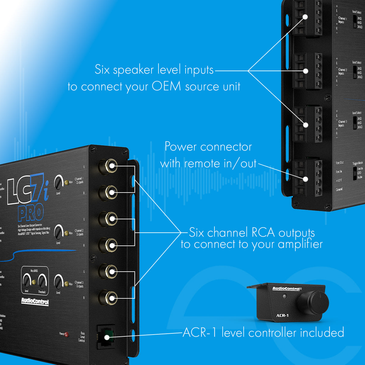 AudioControl LC7i PRO 6-Channel Line Output Converter with AccuBass