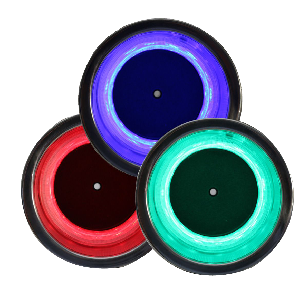 4-CUP Marine 12-Volt Universal Stainless Steel 304 RGB IP67 Multi-Color Glass Bottle and Cup Holder Kit with RF Remote Control